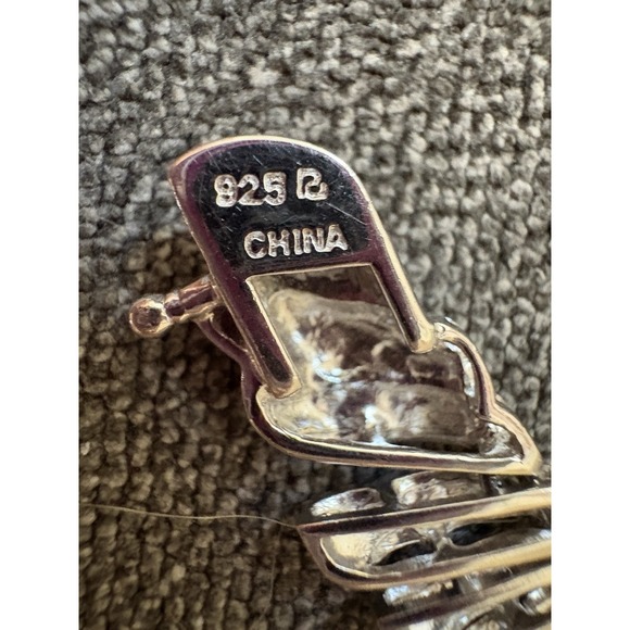 ROSS SIMONS 925 STERLING SILVER DIAGONAL LINK CHAIN NECKLACE MATCHING BRACELET - Picture 5 of 13